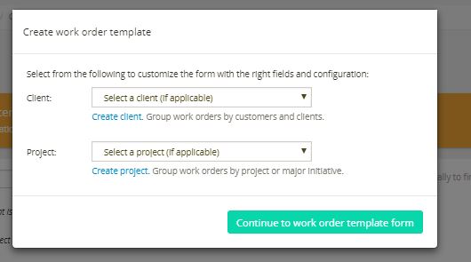 Creating a Work Order Template