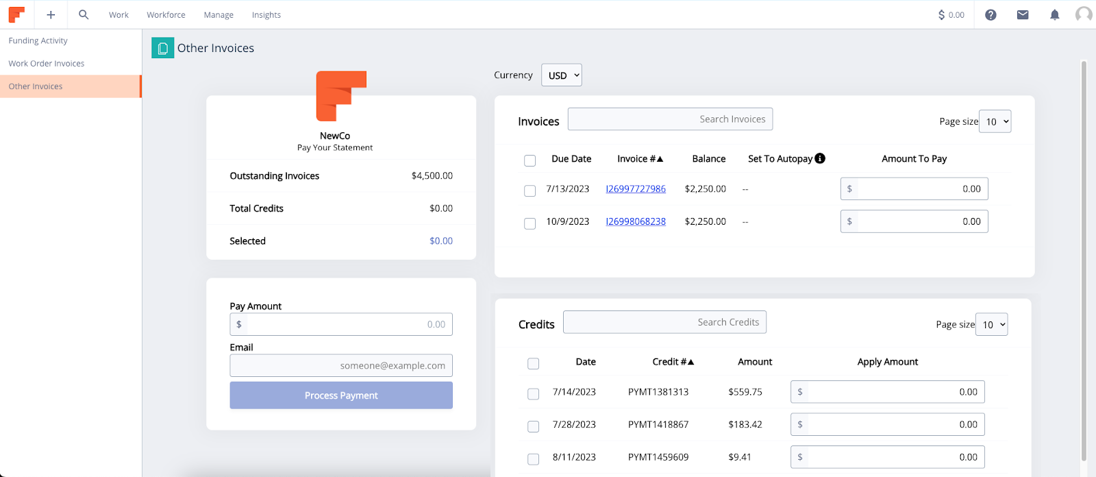Viewing and Paying Invoices in Field Nation via Credit Card
